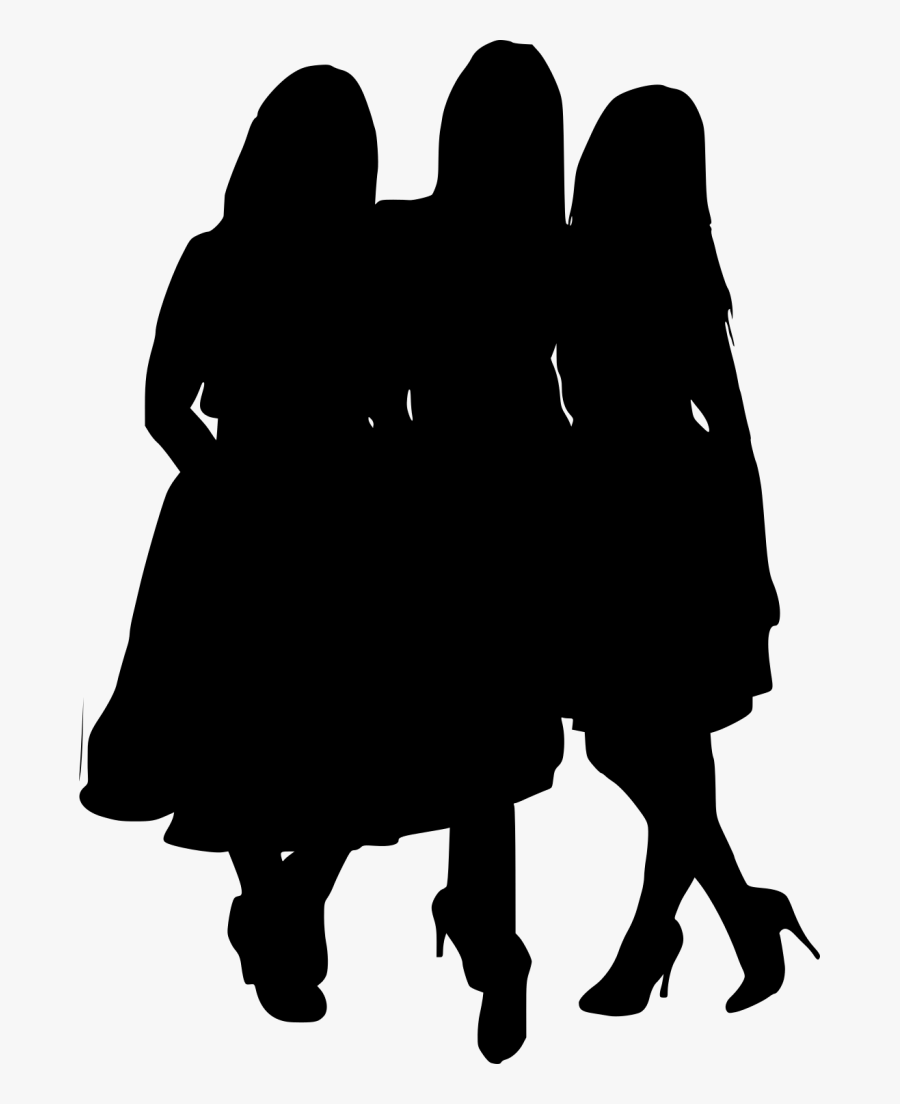 Girl Group Silhouette Png, Transparent Clipart