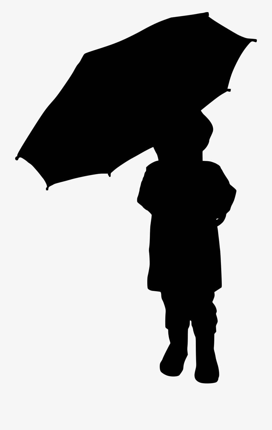 Silhouette Umbrella, Transparent Clipart