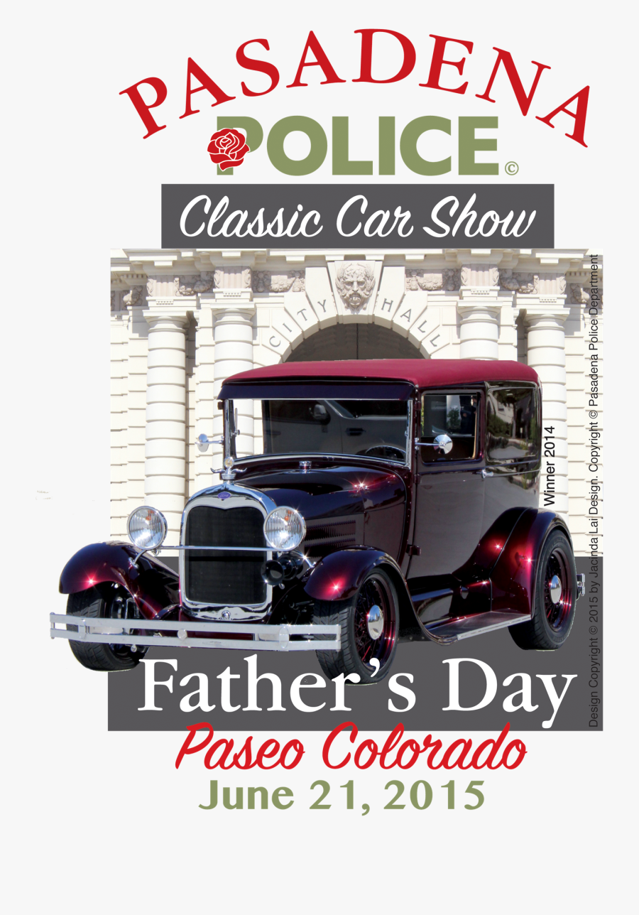 Clip Art Pasadena Police Classic Car - Antique Car, Transparent Clipart