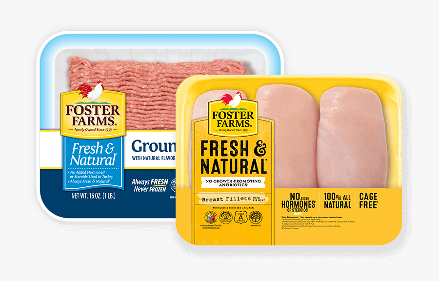 Fresh And Natural Chicken Breast And Ground Turkey - Foster Farms Fresh Natural, Transparent Clipart