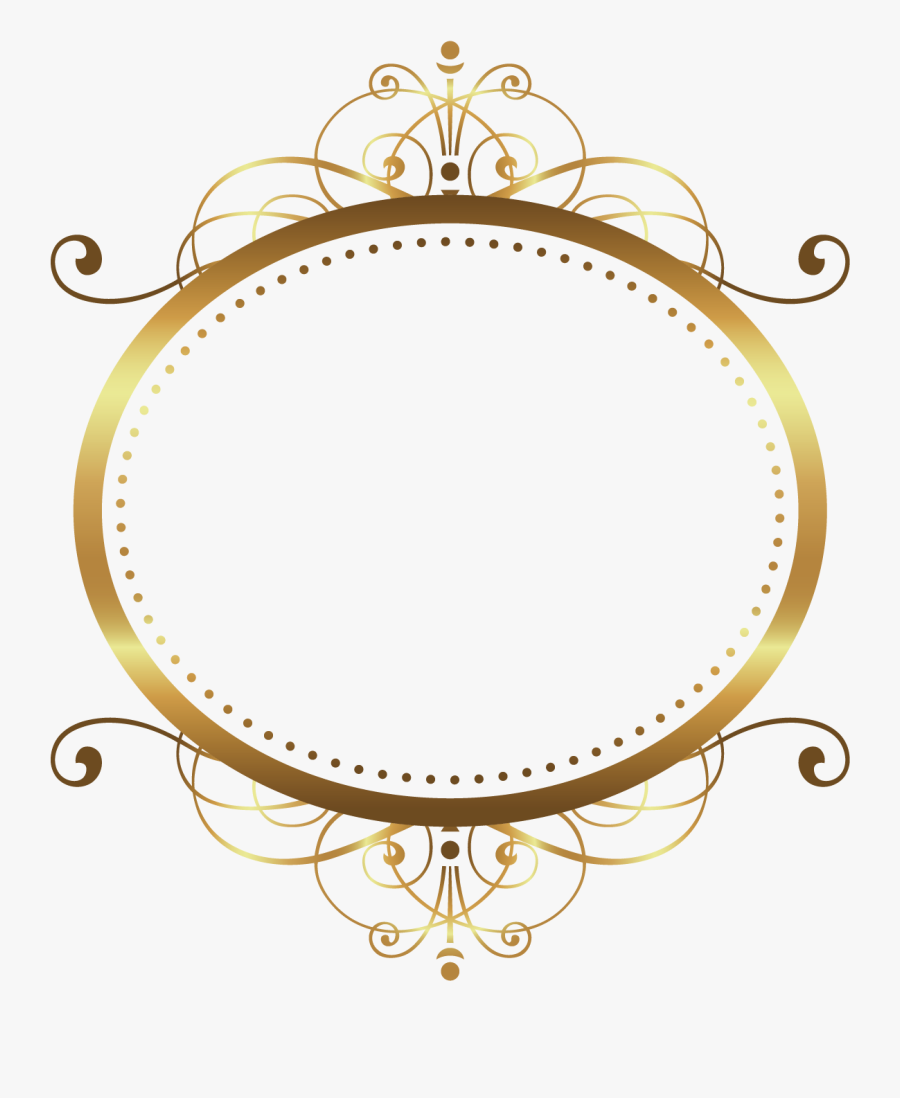 Snowman Vector Name Gift Pattern Frame Rim Clipart - Oval Gold Frame Vector Png, Transparent Clipart