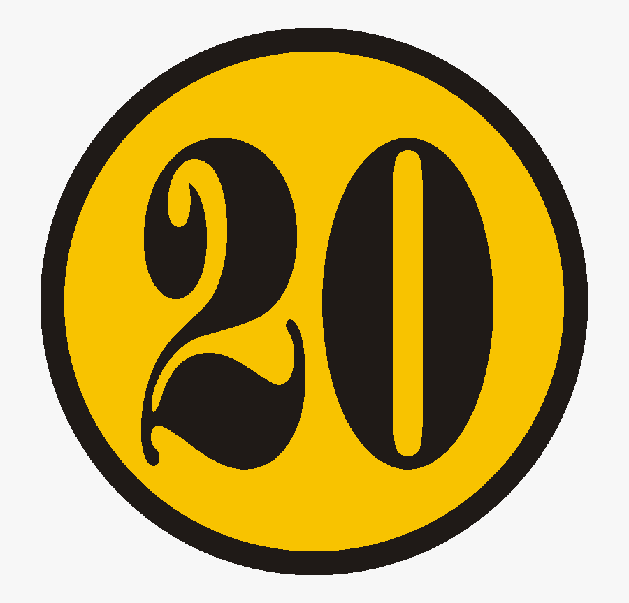 Lab Rd Dif Yr Color, Round Number - Black And Gold Number 20, Transparent Clipart
