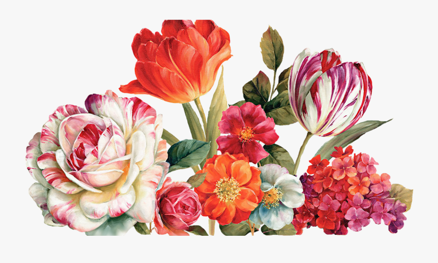 Clip Art Botanical Flowers - Flowers Painting Png, Transparent Clipart
