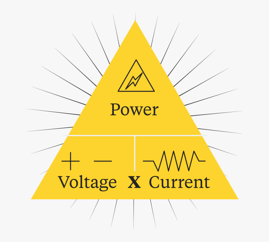 Electricity Clipart Voltage - Power Voltage Current Triangle, Transparent Clipart