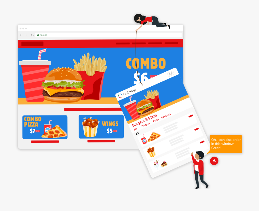 Online Easy Ordering - Fast Food, Transparent Clipart