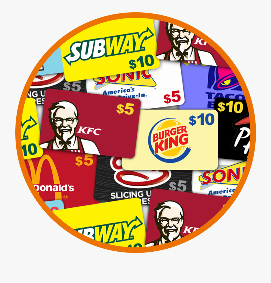 Fast Food Gift Cards, Transparent Clipart