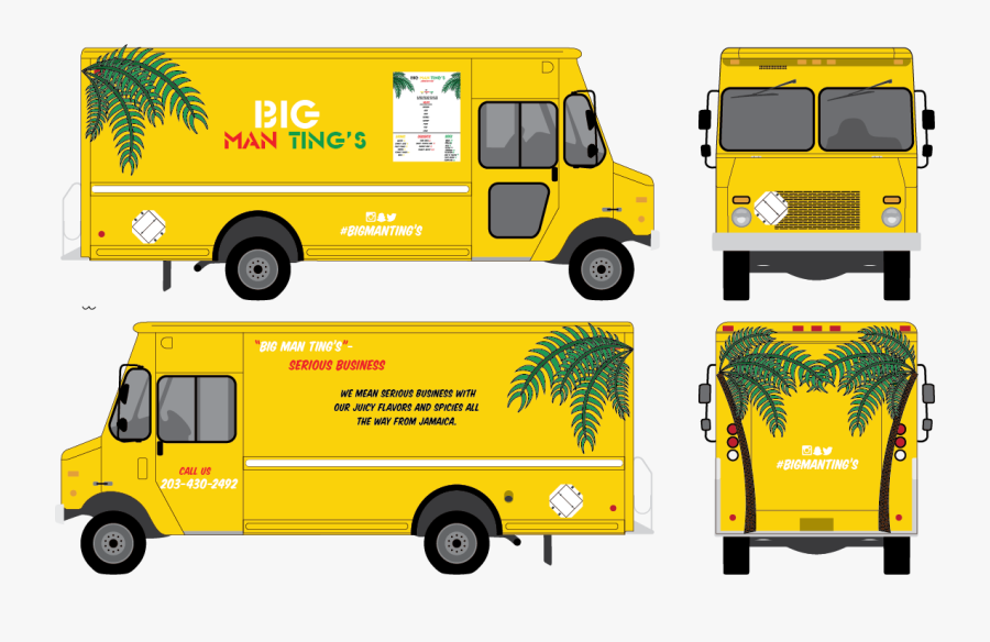 Blank Food Truck Template - Front Food Truck Png, Transparent Clipart