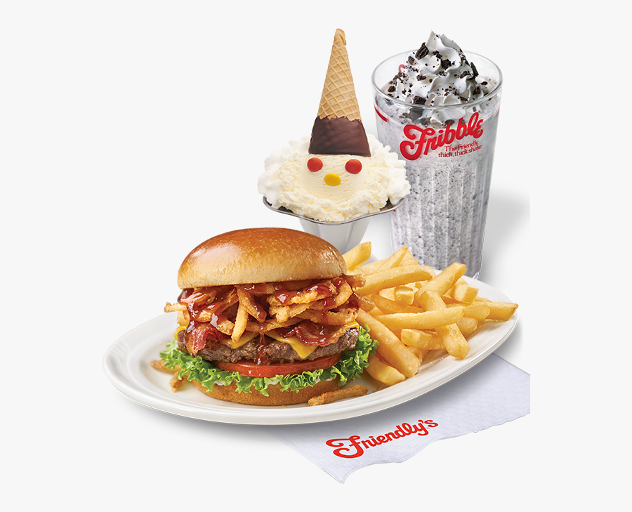 Honey Bbq Burger And Oreo Fribble - Bbq Burger And Fries, Transparent Clipart