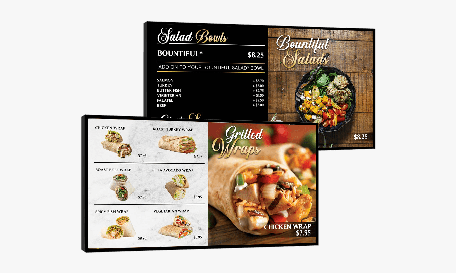 Menu Coffee Digital Signage, Transparent Clipart