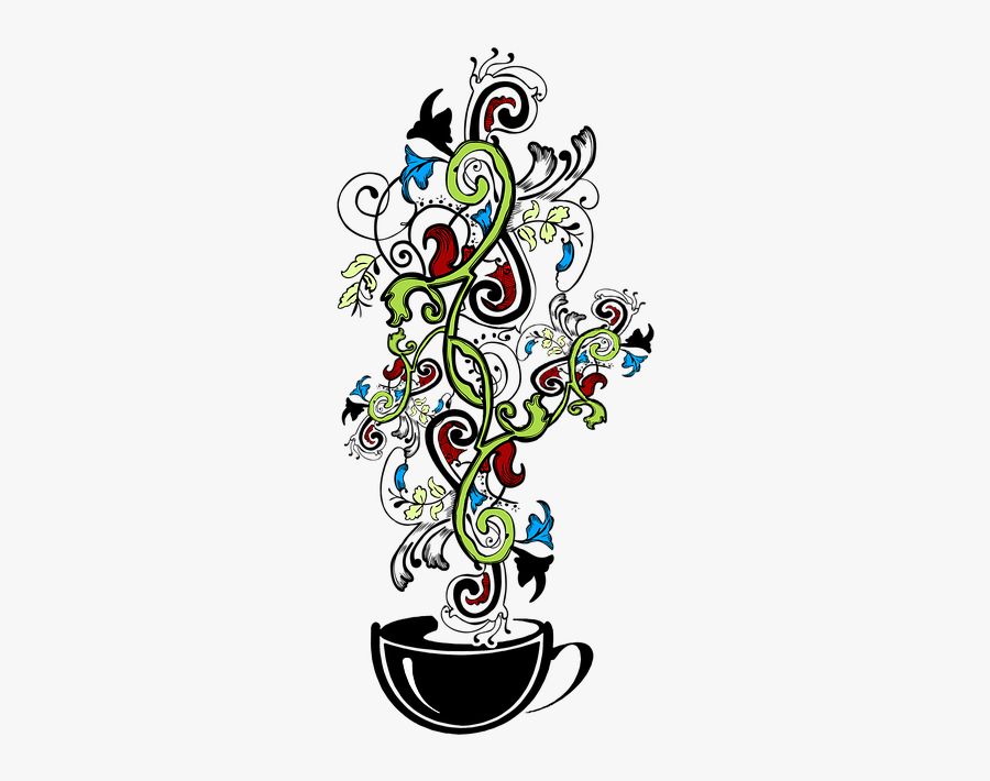 Colorful Coffee Flower - Colorful Coffee Png, Transparent Clipart