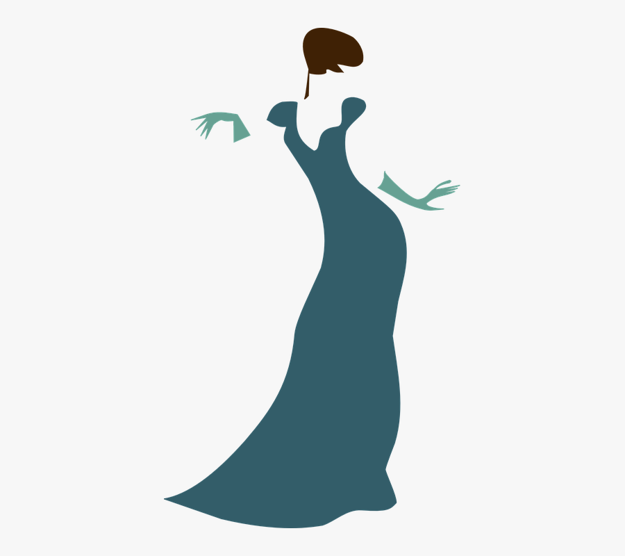 Woman, Formal, Dress, Teal, Gloves, Stylish, Retro, Transparent Clipart