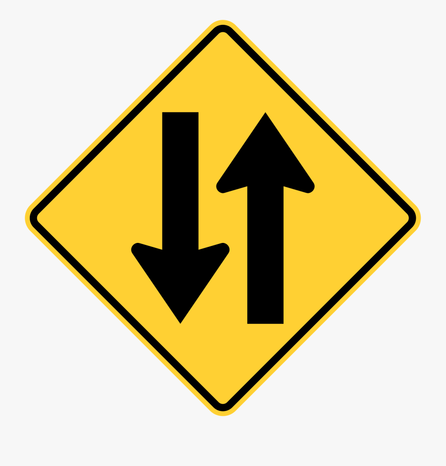 Two Lane Traffic Sign - Two Way Sign, Transparent Clipart