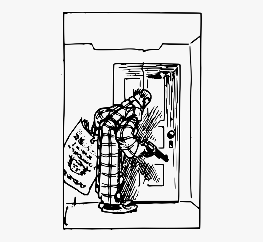 Gun Clipart Line Art - Illustration, Transparent Clipart