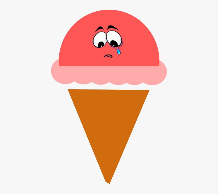 Sad Strawberry Ice Cream - Sad Ice Cream Png, Transparent Clipart