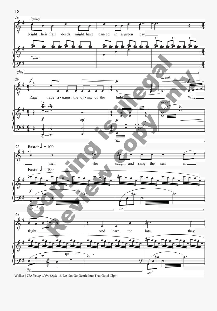The Dying Of The Light Thumbnail - Sheet Music, Transparent Clipart