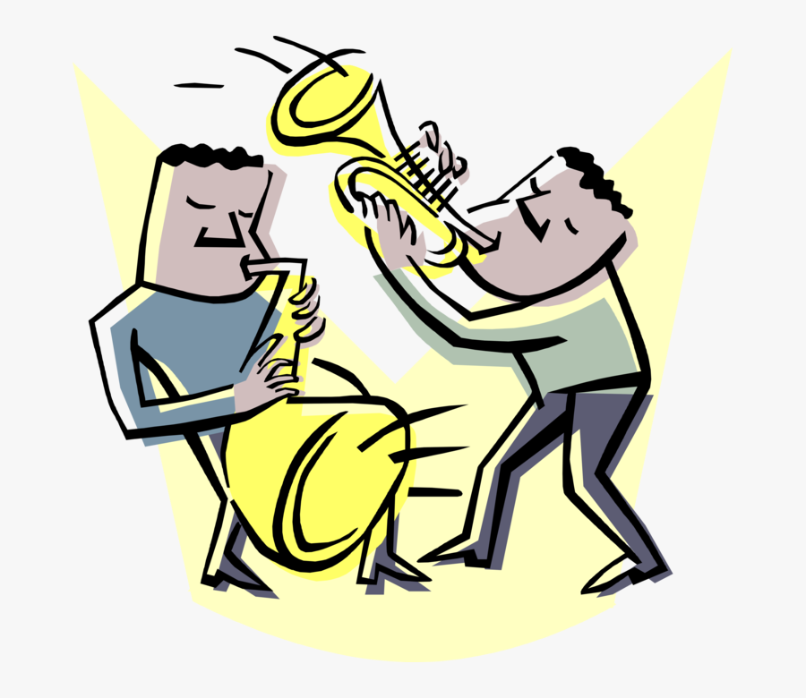 Musicians Play Trumpet And - Jazz Instruments Cartoon, Transparent Clipart