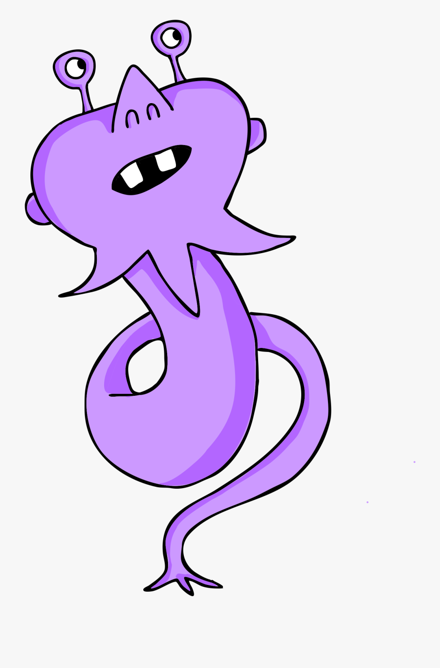 Drawn Alien Transparent Background - 2d Cartoon Alien Purple, Transparent Clipart