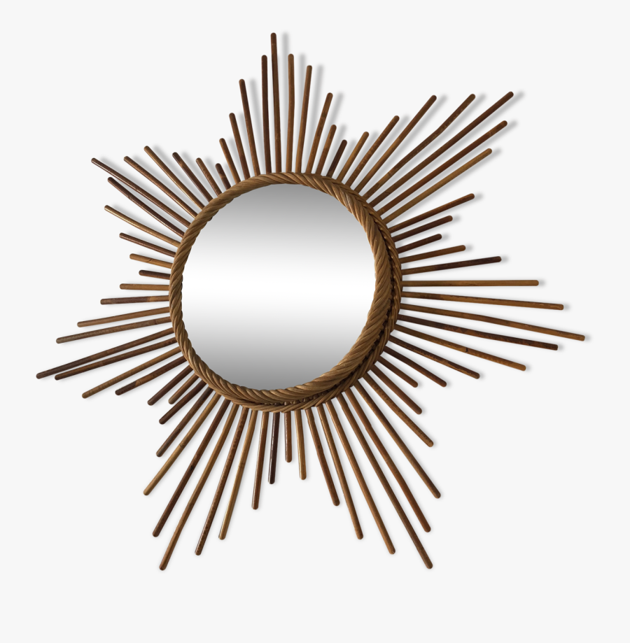 Mirror Star Heptagramme 65x65cm Vintage Rattan - Circle, Transparent Clipart