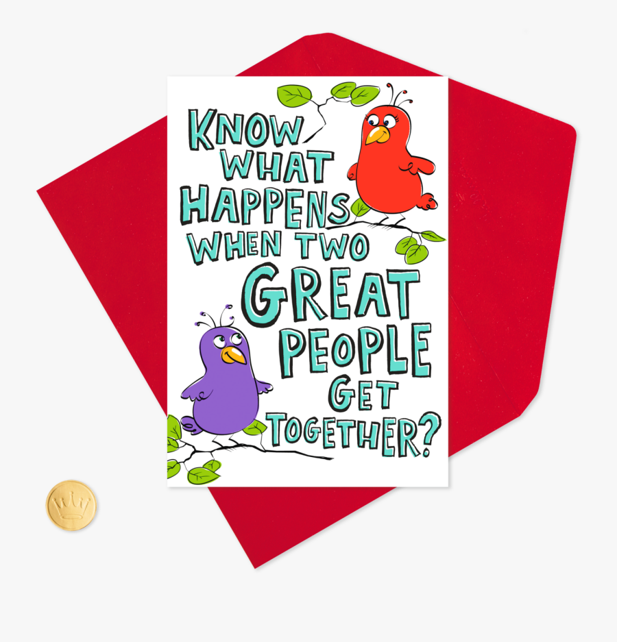 Two Birds Pop Up Valentine"s Day Card For Couple Clipart - Cartoon, Transparent Clipart