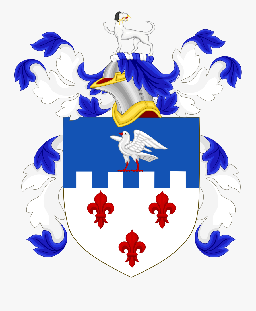 Heraldry Family Coat Washington Arms Of The Clipart - Rene Robert Cavelier Sieur De La Salle Flag, Transparent Clipart