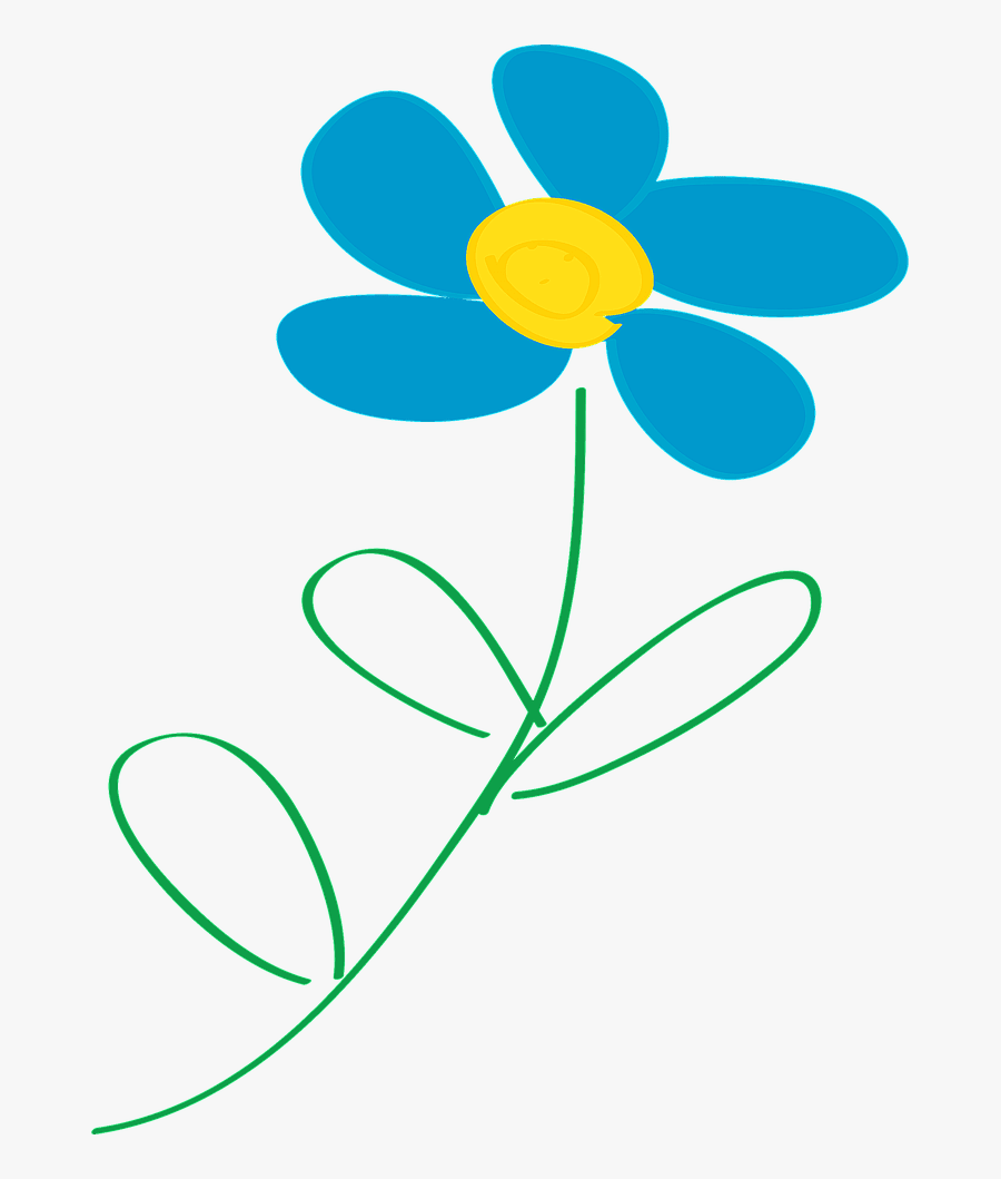 Transparent Blue Flowers Png - Blue And Yellow Daisy, Transparent Clipart