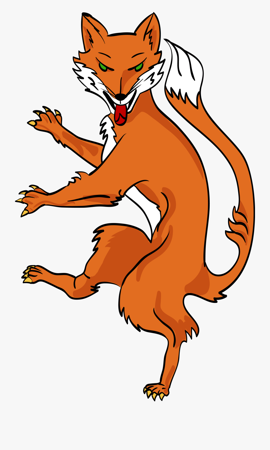 Clip Art Heraldry Symbols - Fox Coat Of Arms Supporters, Transparent Clipart