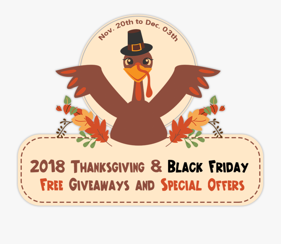 2018 Thanksgiving & Black Friday Free Giveaways And - Q 版 火 雞, Transparent Clipart
