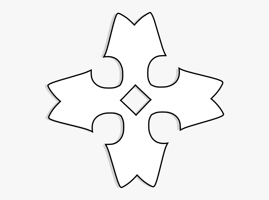 Shaded Heraldic Cross Outline Clip Art At Clker - Extend Icon Png, Transparent Clipart