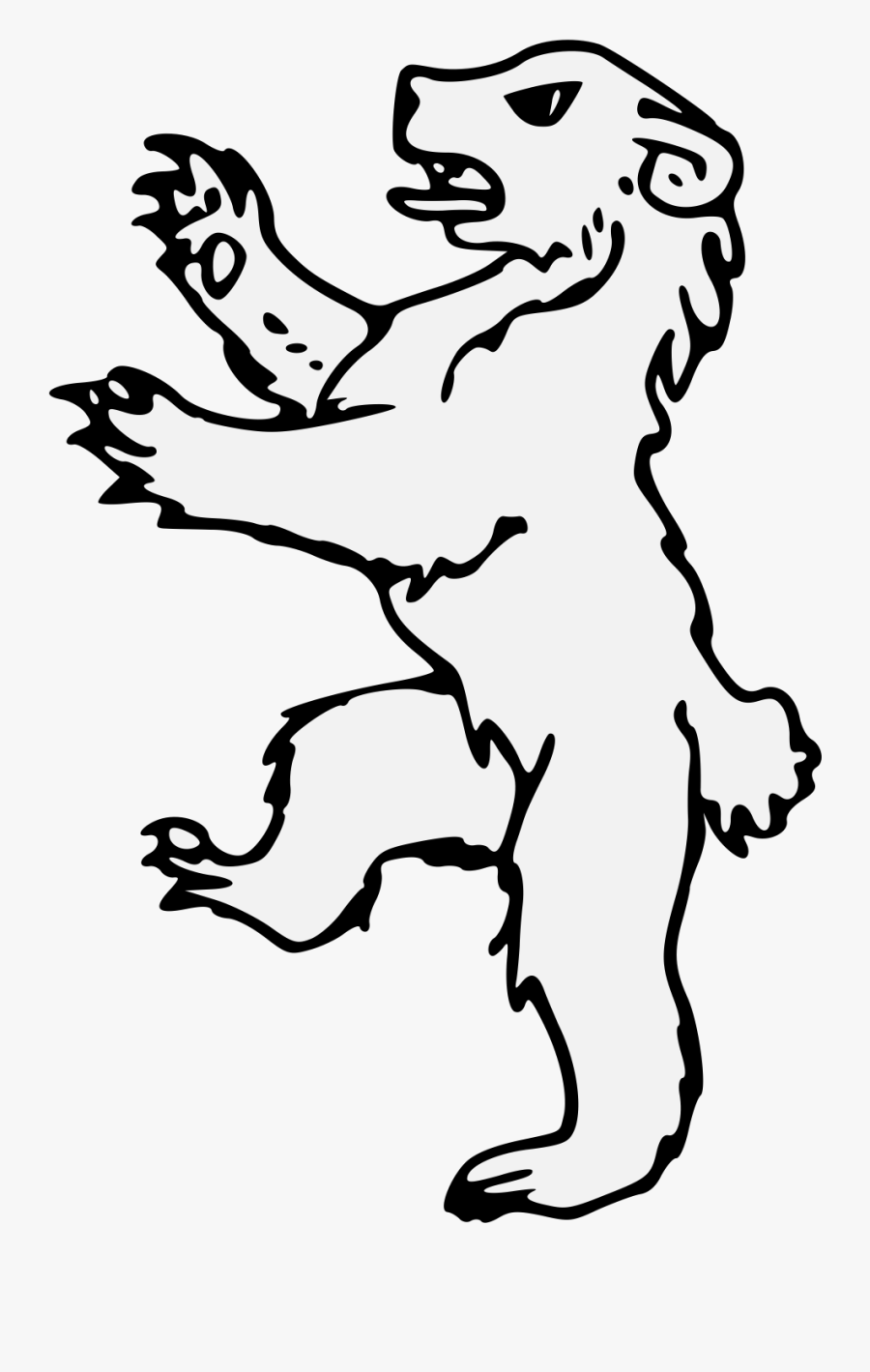 Clip Art Bear Rampant - Rampant Bear, Transparent Clipart