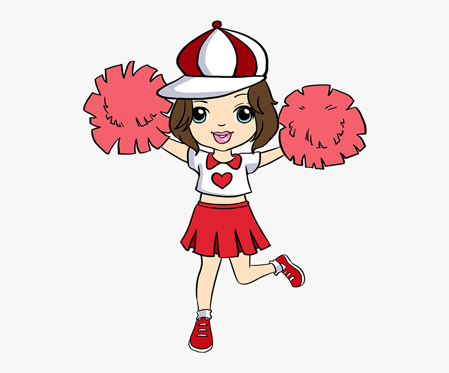 How To Draw Cheerleader - Draw A Cheerleader, Transparent Clipart