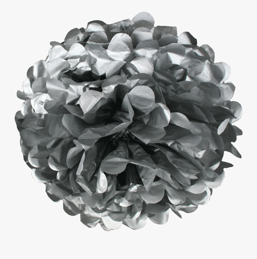 Gold Clipart Pom Poms - Silver Paper Pom Pom, Transparent Clipart