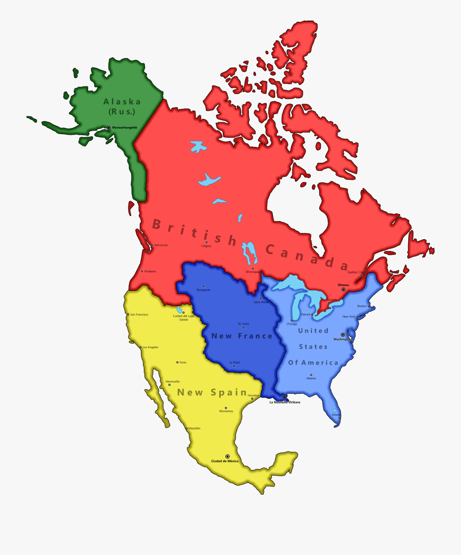 Map Of North America 1812, Transparent Clipart