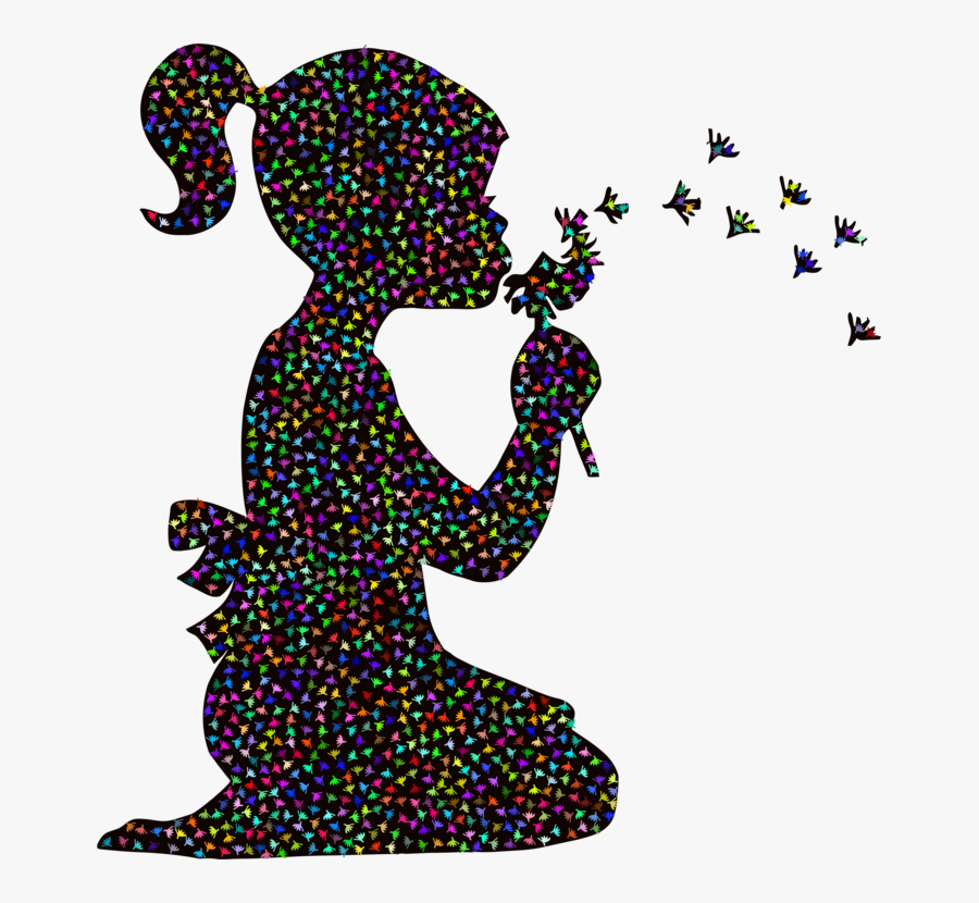 Visual Arts,art,artwork - Little Girl Silhouette, Transparent Clipart