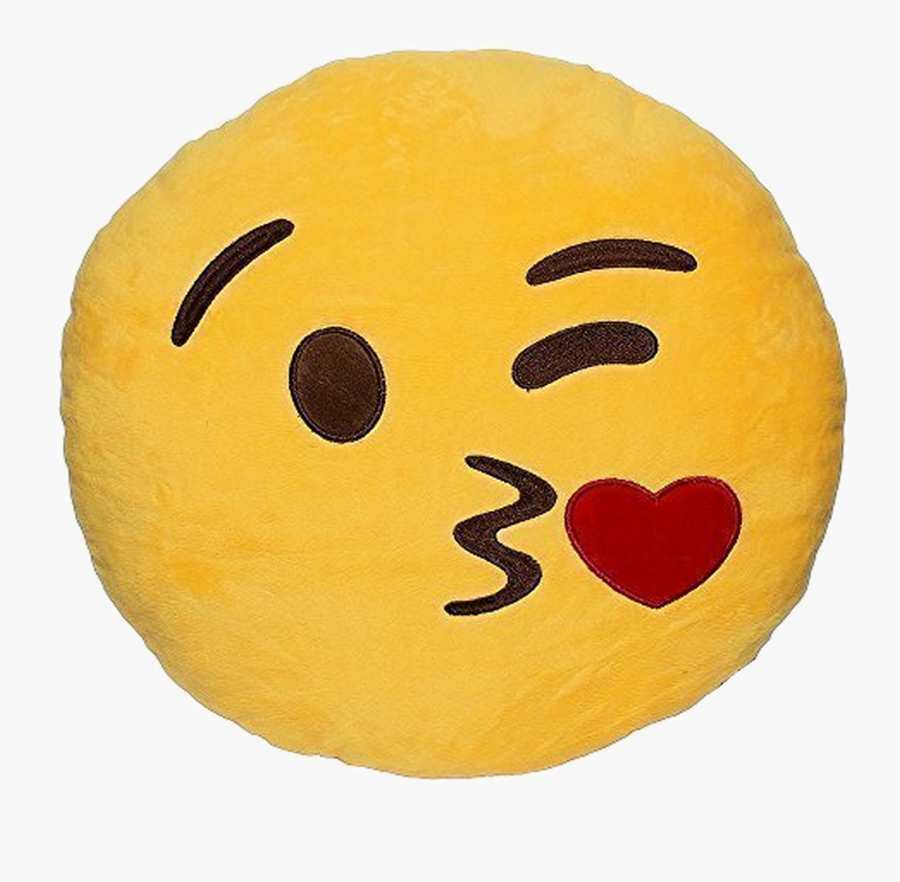 Blowing Flying Kisses Emoticons - Kissing Face Emoji Pillow, Transparent Clipart