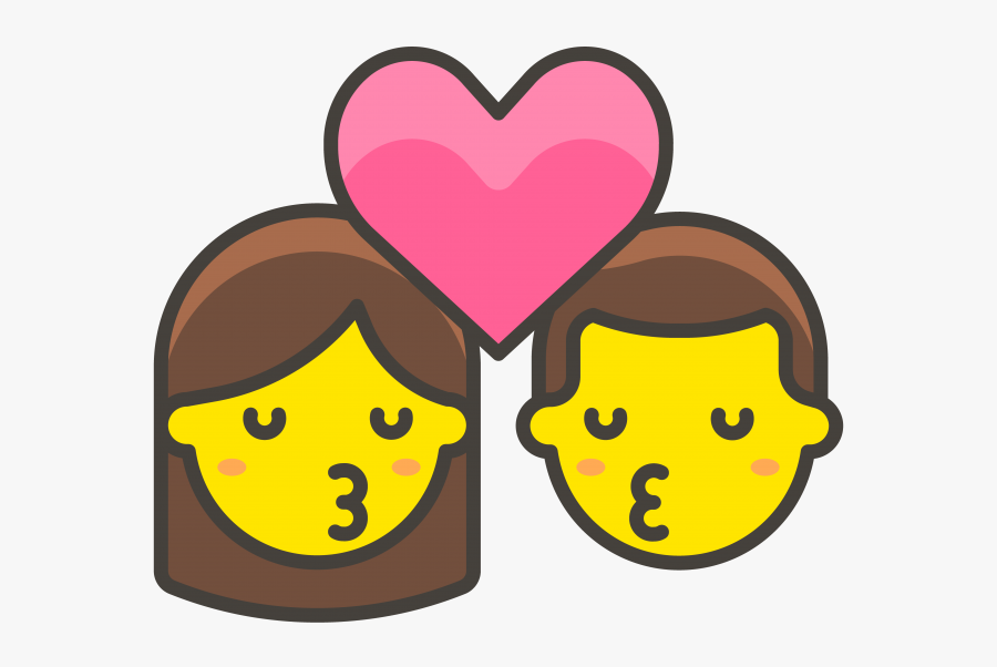 Kiss Woman Man Emoji - Emojis Hombre Y Mujer, Transparent Clipart