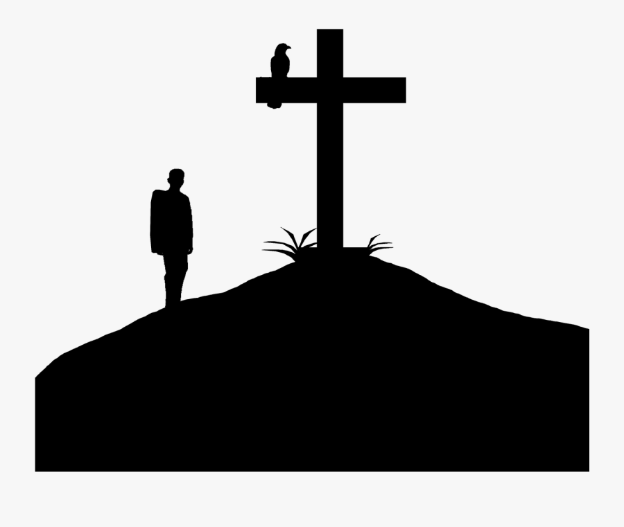 Transparent Bird Outline Png - Cross Drawing With Background, Transparent Clipart