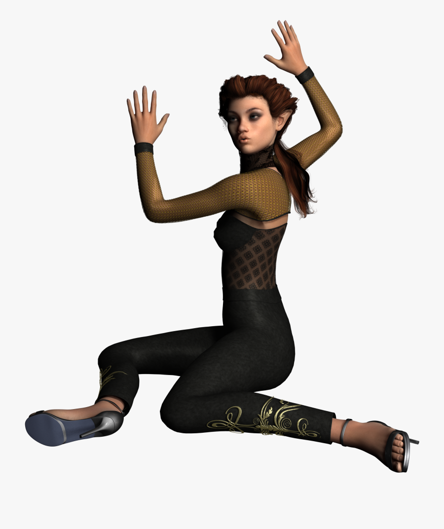 Pose Girl Fae Fairy Young Woman - Tights, Transparent Clipart