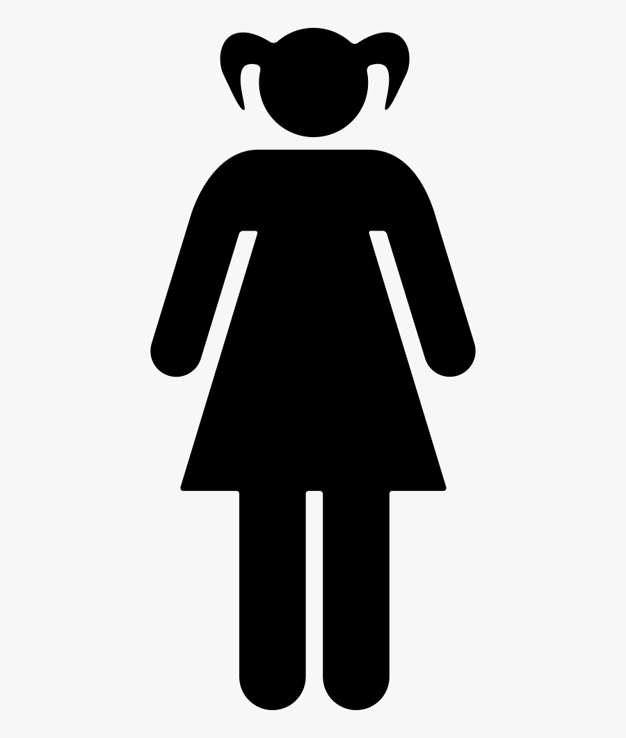 Young Woman With Two Ponytails Comments - Red Female Toilet Sign, Transparent Clipart