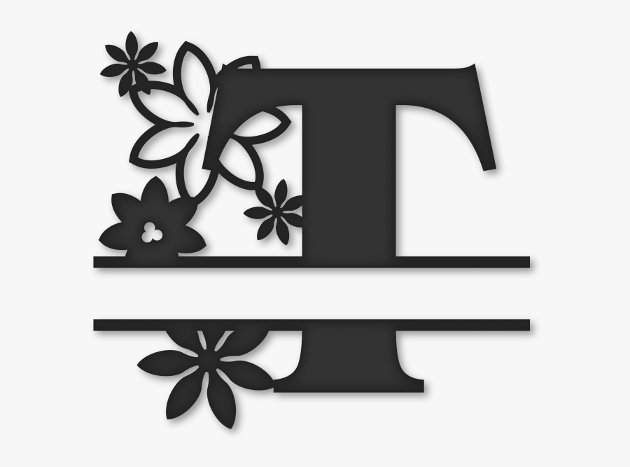 Flower Split Monogram T - Split Letter E Monogram Png , Free ...