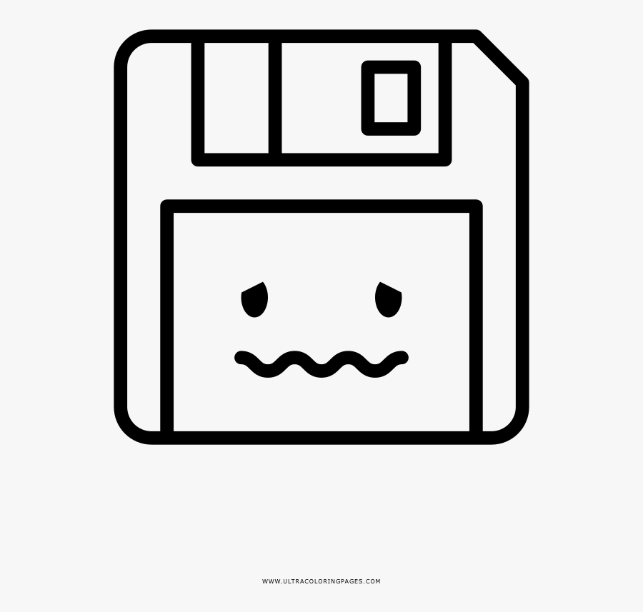 Transparent Floppy Disk Png - Disk Coloring Page, Transparent Clipart