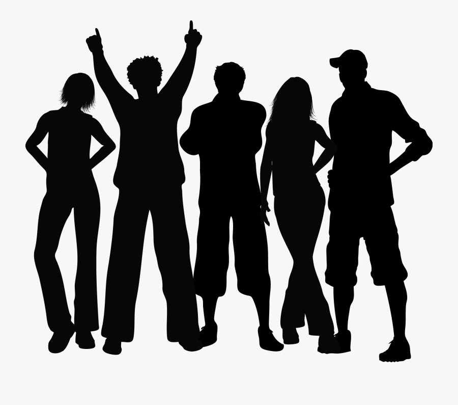 Group Black Silhouette - People Silhouette Transparent Background