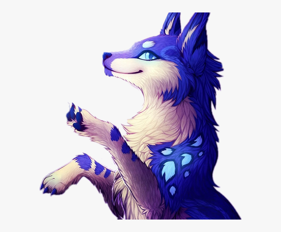#cute #wolf #purple #fantasy #fresh #pink - Purple And Blue Wolf, Transparent Clipart