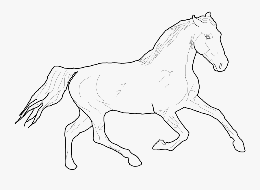 Line Photo - Horse Running Lineart, Transparent Clipart