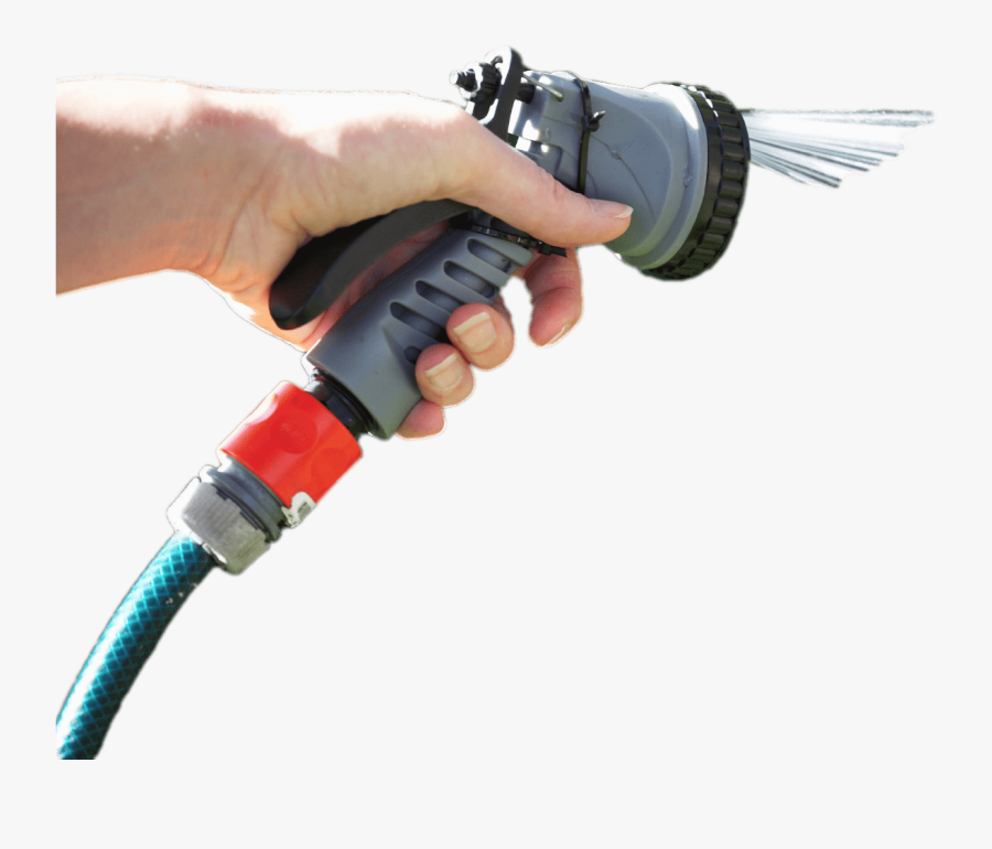 Woman Using A Garden Hose - Water Hose Nozzle Transparent, Transparent Clipart
