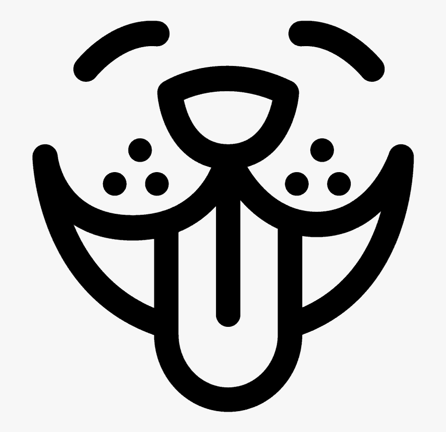 Happy Dog Face Logo, Transparent Clipart