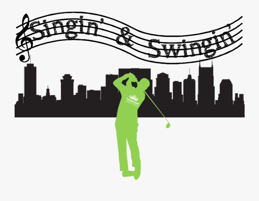 Transparent Golf Silhouette Png - Nashville Skyline Outline Drawing, Transparent Clipart