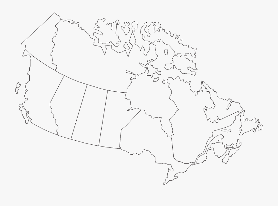 Transparent Canada Map Png - Map Of Canada Outline Vector, Transparent Clipart