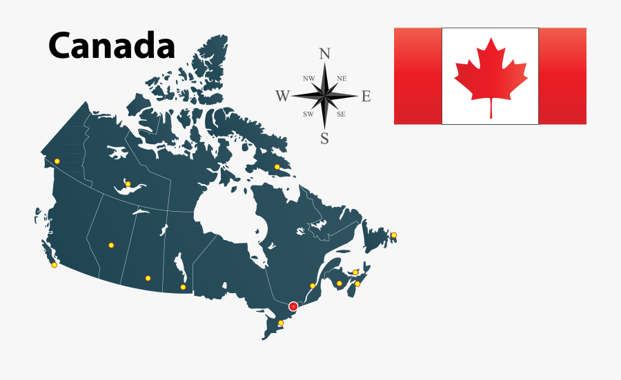 Map And Flag Of Canada Png Image - Map Of Canada With Ontario Highlighted, Transparent Clipart