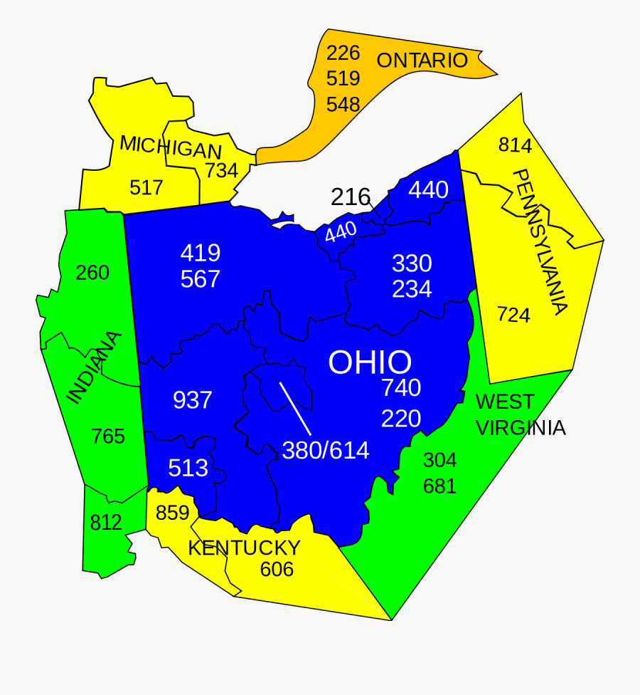 Ohio Area Codes, Transparent Clipart