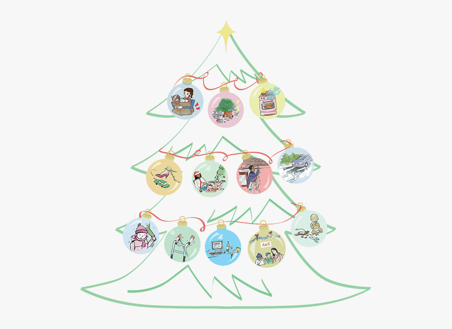 12 Hazards Of Christmas Tree - Baby Mobile, Transparent Clipart